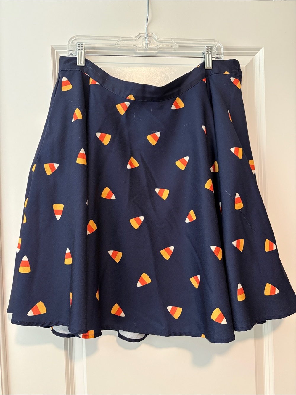 ModCloth Navy Candy Corn Print A-Line Skirt size 1X 🍬 Halloween 🍭- has pockets